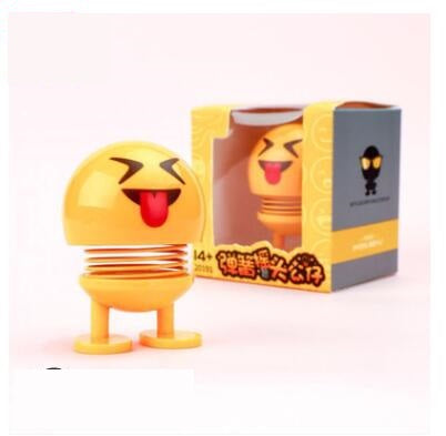 Car Spring Head Bobblehead Emoji Figurine Decor