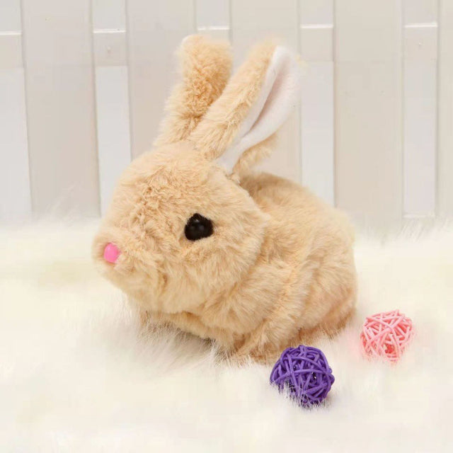 Electric Plush Toy Rabbit with Tail Wagging Feature