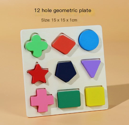 Wooden 3D Puzzle Toy with Geometric Shapes