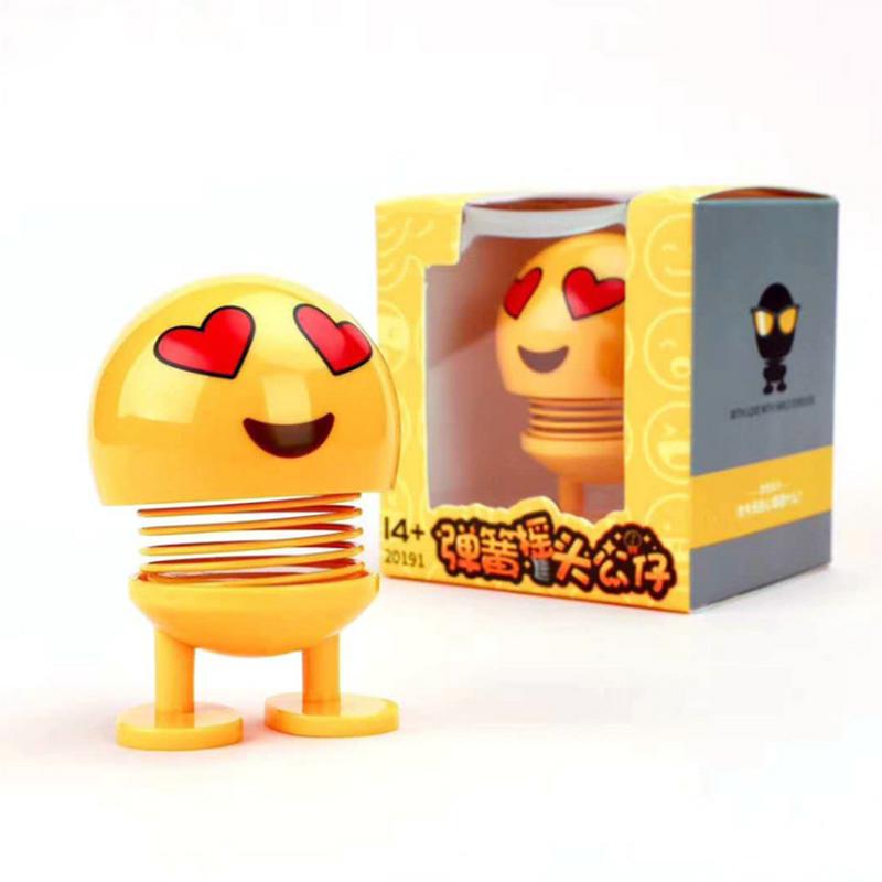 Car Spring Head Bobblehead Emoji Figurine Decor