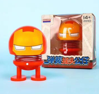 Car Spring Head Bobblehead Emoji Figurine Decor