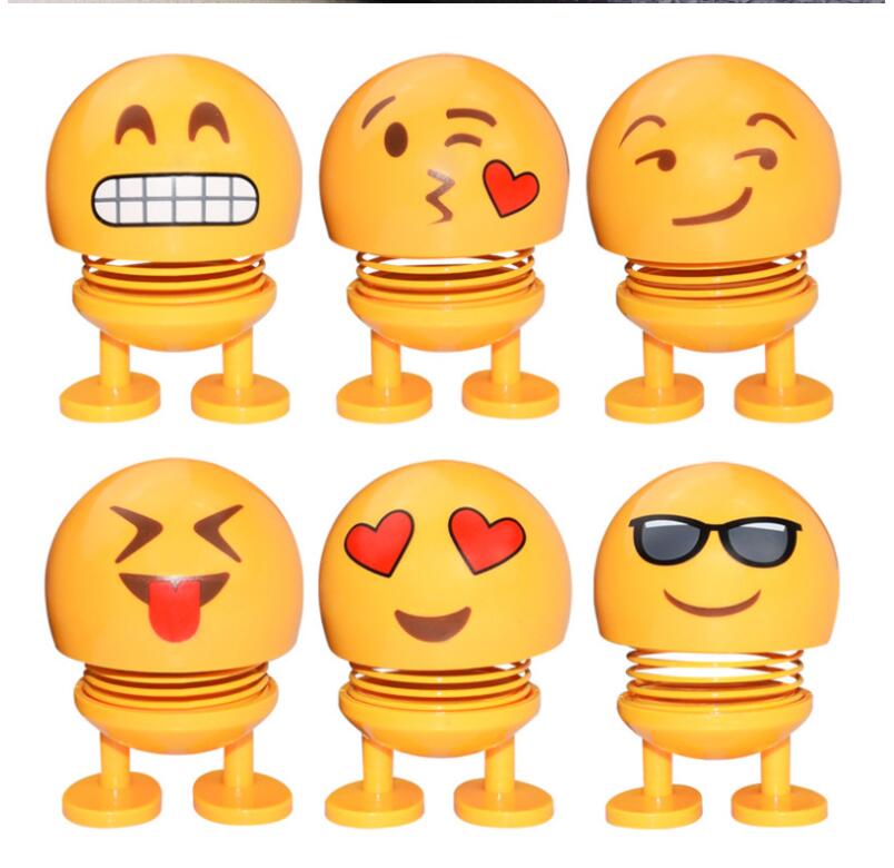 Car Spring Head Bobblehead Emoji Figurine Decor