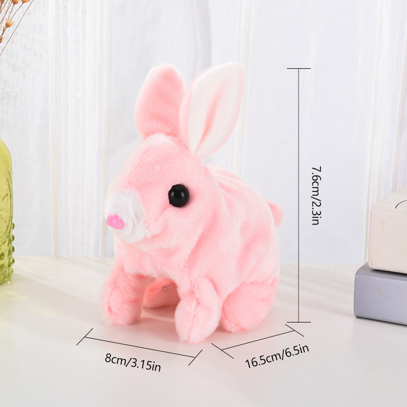 Electric Plush Toy Rabbit with Tail Wagging Feature