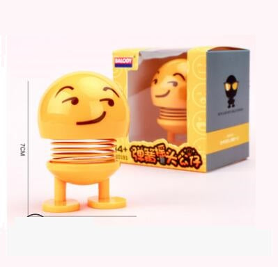 Car Spring Head Bobblehead Emoji Figurine Decor