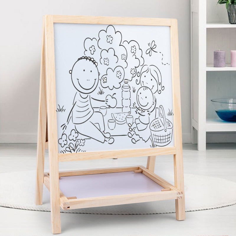 Tableau à dessin magnétique double face en bois pour enfants