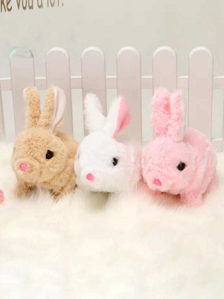 Electric Plush Toy Rabbit with Tail Wagging Feature