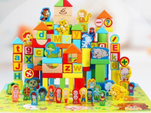 Wooden Stacking Blocks Set for Early Education (200 pcs)