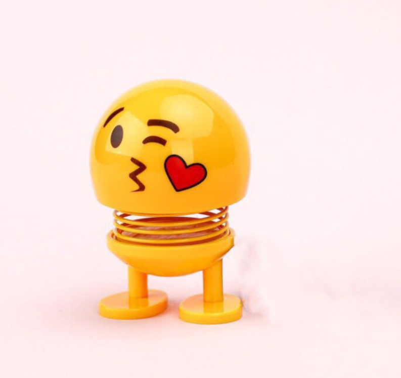 Car Spring Head Bobblehead Emoji Figurine Decor