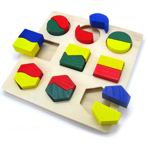 Wooden 3D Puzzle Toy with Geometric Shapes