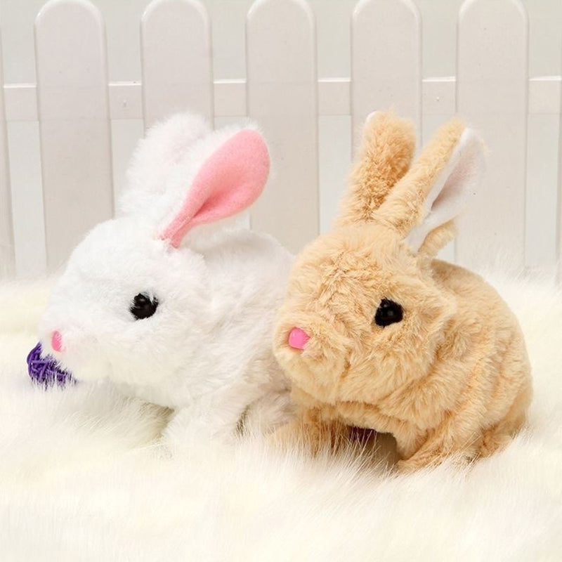 Electric Plush Toy Rabbit with Tail Wagging Feature