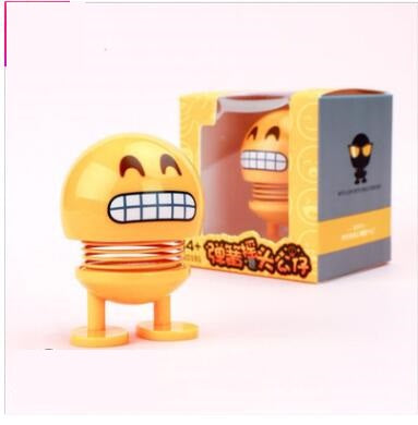 Car Spring Head Bobblehead Emoji Figurine Decor