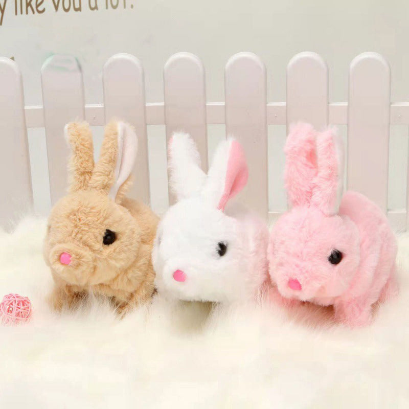 Electric Plush Toy Rabbit with Tail Wagging Feature