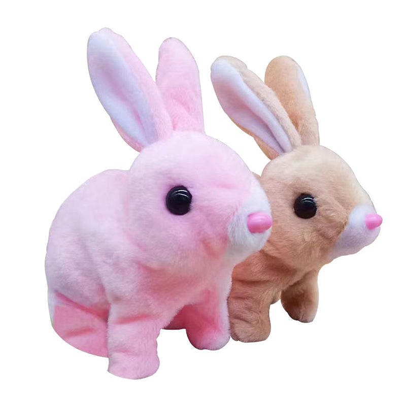 Electric Plush Toy Rabbit with Tail Wagging Feature