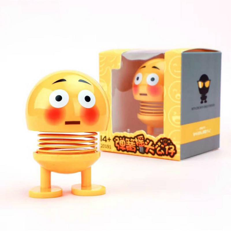 Car Spring Head Bobblehead Emoji Figurine Decor