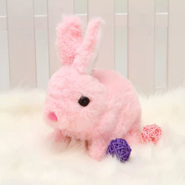Electric Plush Toy Rabbit with Tail Wagging Feature