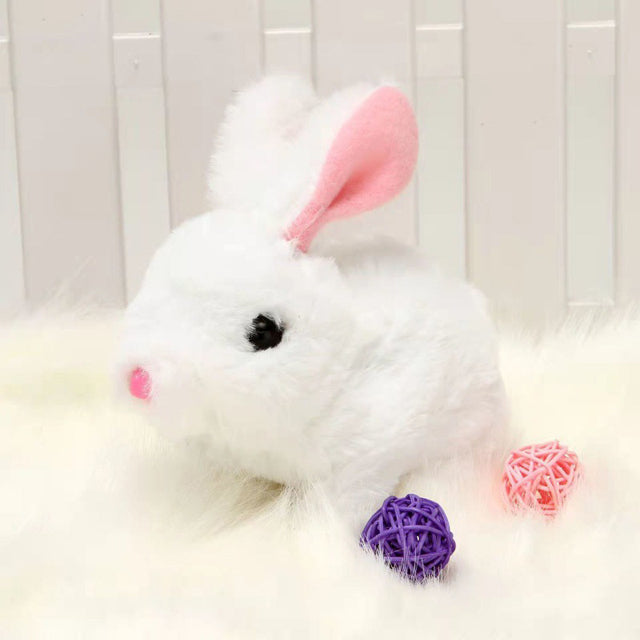 Electric Plush Toy Rabbit with Tail Wagging Feature