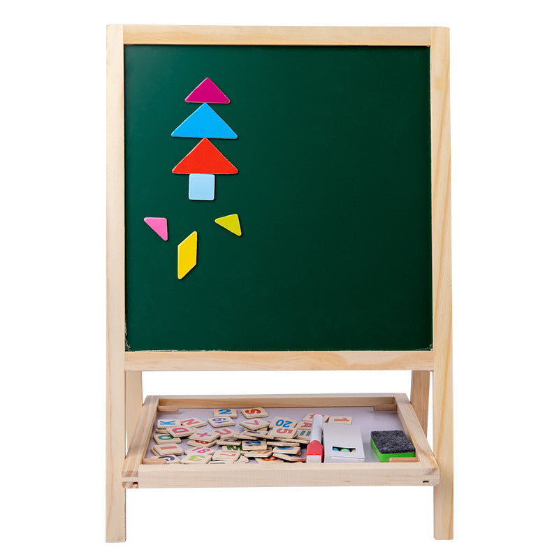 Tableau à dessin magnétique double face en bois pour enfants